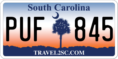 SC license plate PUF845