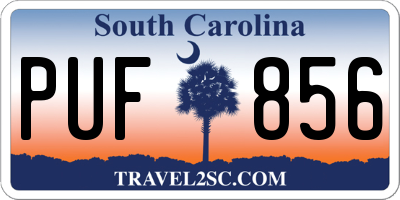 SC license plate PUF856
