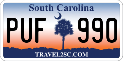 SC license plate PUF990