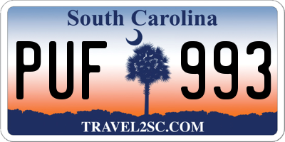 SC license plate PUF993