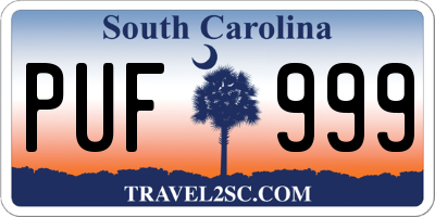 SC license plate PUF999
