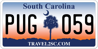 SC license plate PUG059