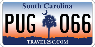 SC license plate PUG066