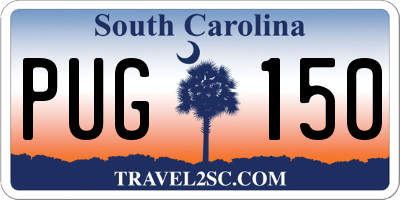 SC license plate PUG150