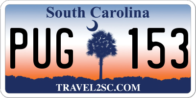 SC license plate PUG153