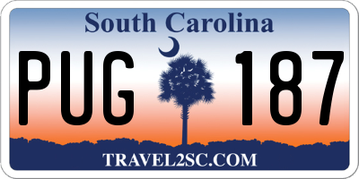 SC license plate PUG187