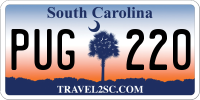 SC license plate PUG220