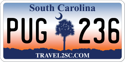 SC license plate PUG236