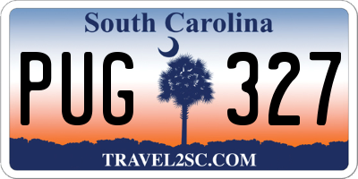 SC license plate PUG327