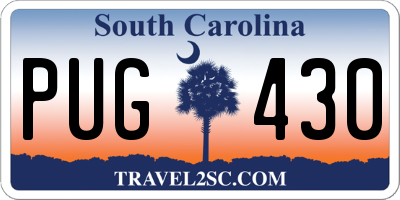 SC license plate PUG430