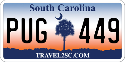 SC license plate PUG449