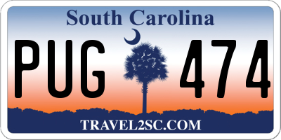 SC license plate PUG474