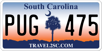 SC license plate PUG475