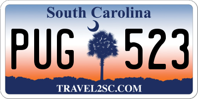 SC license plate PUG523