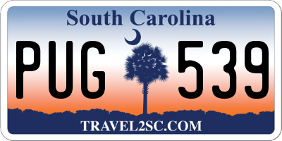 SC license plate PUG539