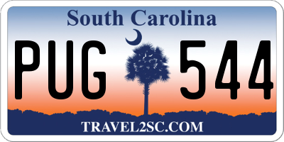 SC license plate PUG544