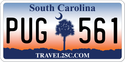 SC license plate PUG561