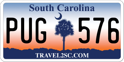 SC license plate PUG576