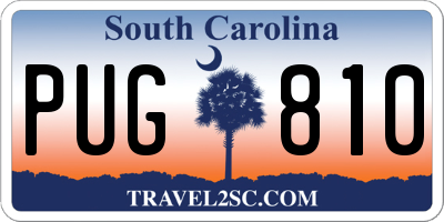SC license plate PUG810