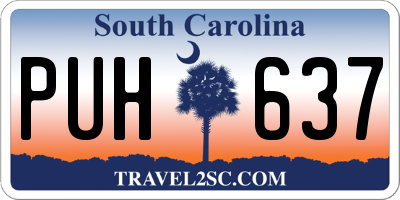 SC license plate PUH637