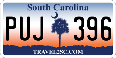 SC license plate PUJ396