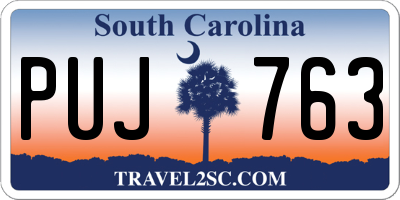 SC license plate PUJ763