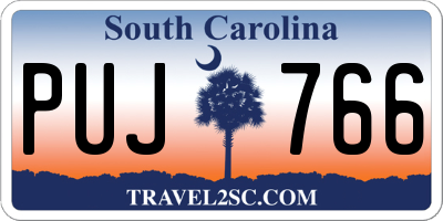 SC license plate PUJ766