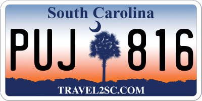 SC license plate PUJ816