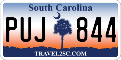 SC license plate PUJ844