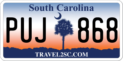 SC license plate PUJ868