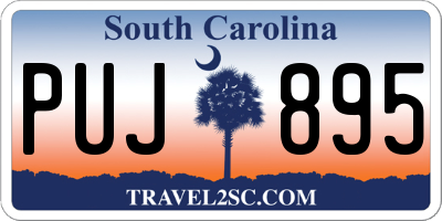 SC license plate PUJ895