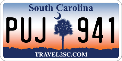 SC license plate PUJ941