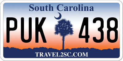 SC license plate PUK438