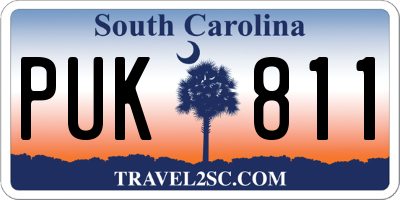 SC license plate PUK811
