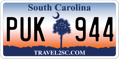 SC license plate PUK944