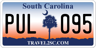 SC license plate PUL095