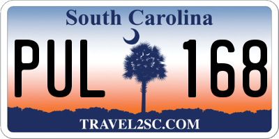 SC license plate PUL168