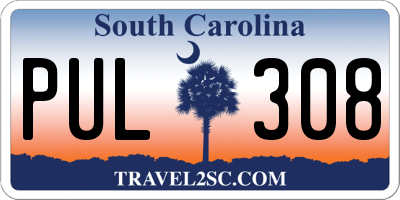 SC license plate PUL308