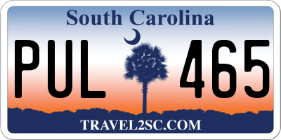 SC license plate PUL465