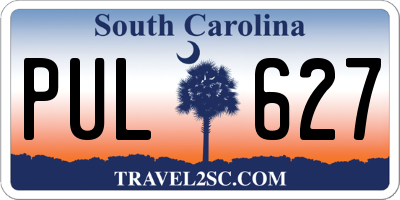 SC license plate PUL627