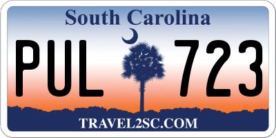 SC license plate PUL723