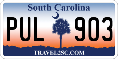 SC license plate PUL903