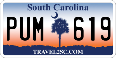 SC license plate PUM619