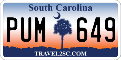 SC license plate PUM649