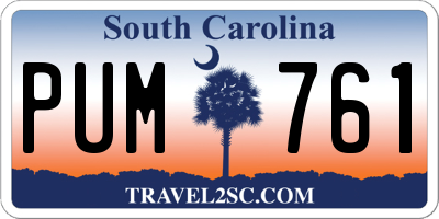 SC license plate PUM761
