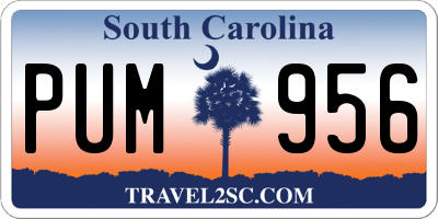 SC license plate PUM956