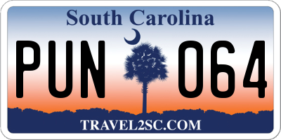 SC license plate PUN064