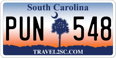 SC license plate PUN548
