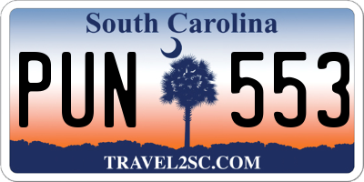 SC license plate PUN553