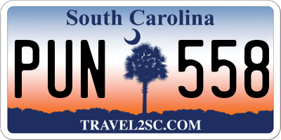 SC license plate PUN558